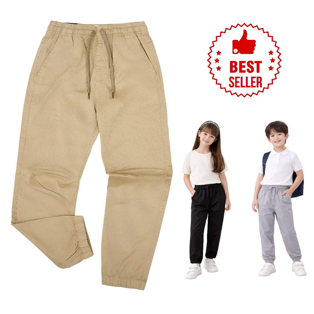 Quần dài trẻ em co dãn jogger kaki, quần kaki cho bé 6-14 tuổi CAMRI x DUVALL QJKCR