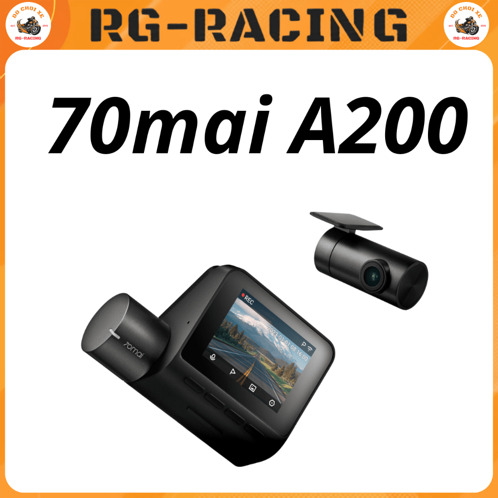 Camera Hành Trình 70mai A200 Full HD 1080P HDR Ghi Hình Trước Sau 60FPS