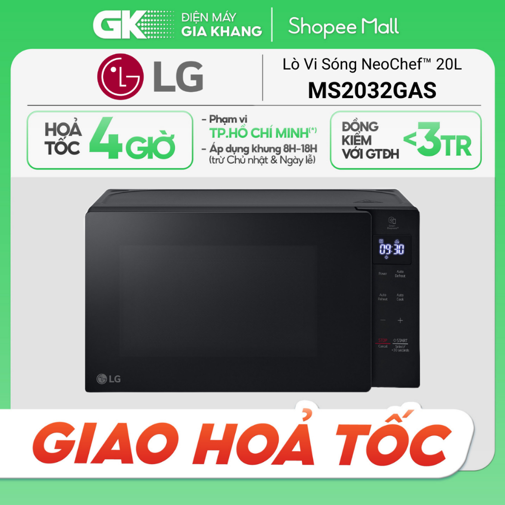 [K3] MS2032GAS - Lò Vi Sóng LG NeoChef™ 20l MS2032GAS (Đen) | MS2032GIK (Trắng) (Hỏa tốc 4H)