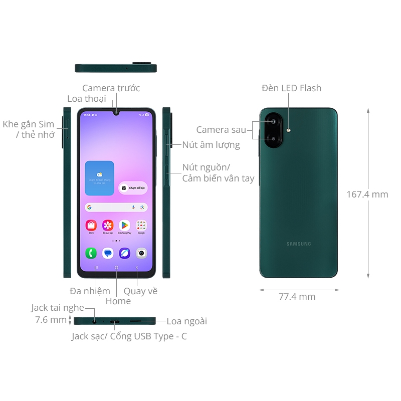 Điện thoại Samsung Galaxy A07 4GB | 128GB - Màn hình 6,7", 5000mAh - Hàng Chính Hãng | BigBuy360 - bigbuy360.vn