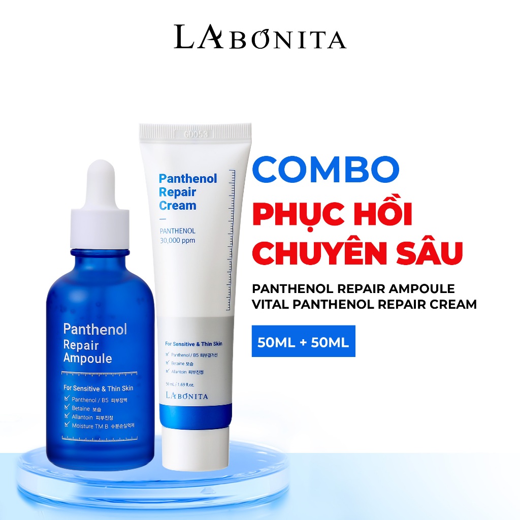 [LABONITA MIỀN BẮC] COMBO Ampoule B5 50ml & Kem dưỡng B5 50ml - Bộ Đôi Hỗ Trợ Phục Hồi Chuyên Sâu Ch