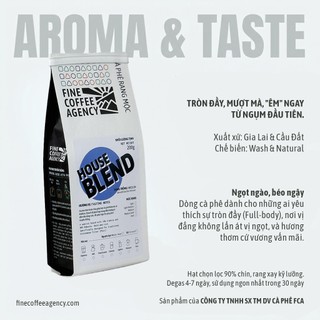 Cà Phê House Blend (80% Robusta & 20% Arabica) - Hương Caramel & Vani - 200 Gram - Vị Cân Bằng, Tròn Đầy