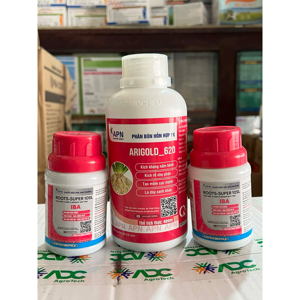 BỘ 3 CHAI  (  1 chai ARIGOLD 620 400ml + 2 chai IBA ) kích kháng nấm bênh- kích rễ nhẹ phân- tạo mầm