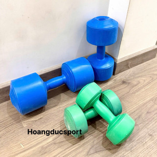 Tạ tay nhựa 6kg đã nhồi hoàn chỉnh -1c
