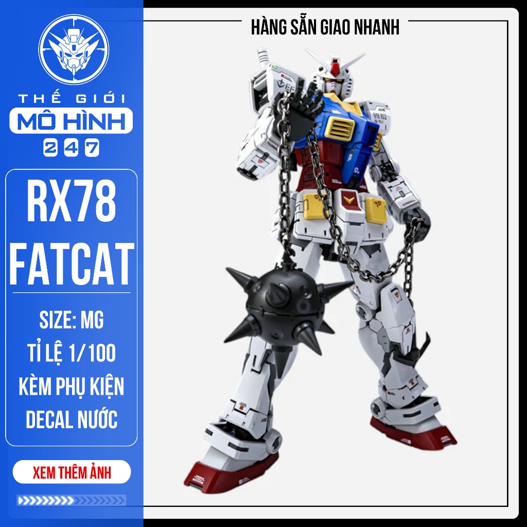 (SẴN HÀNG) Mô hình MG Rx-78 FATCAT 1/100 - Kèm decal nước