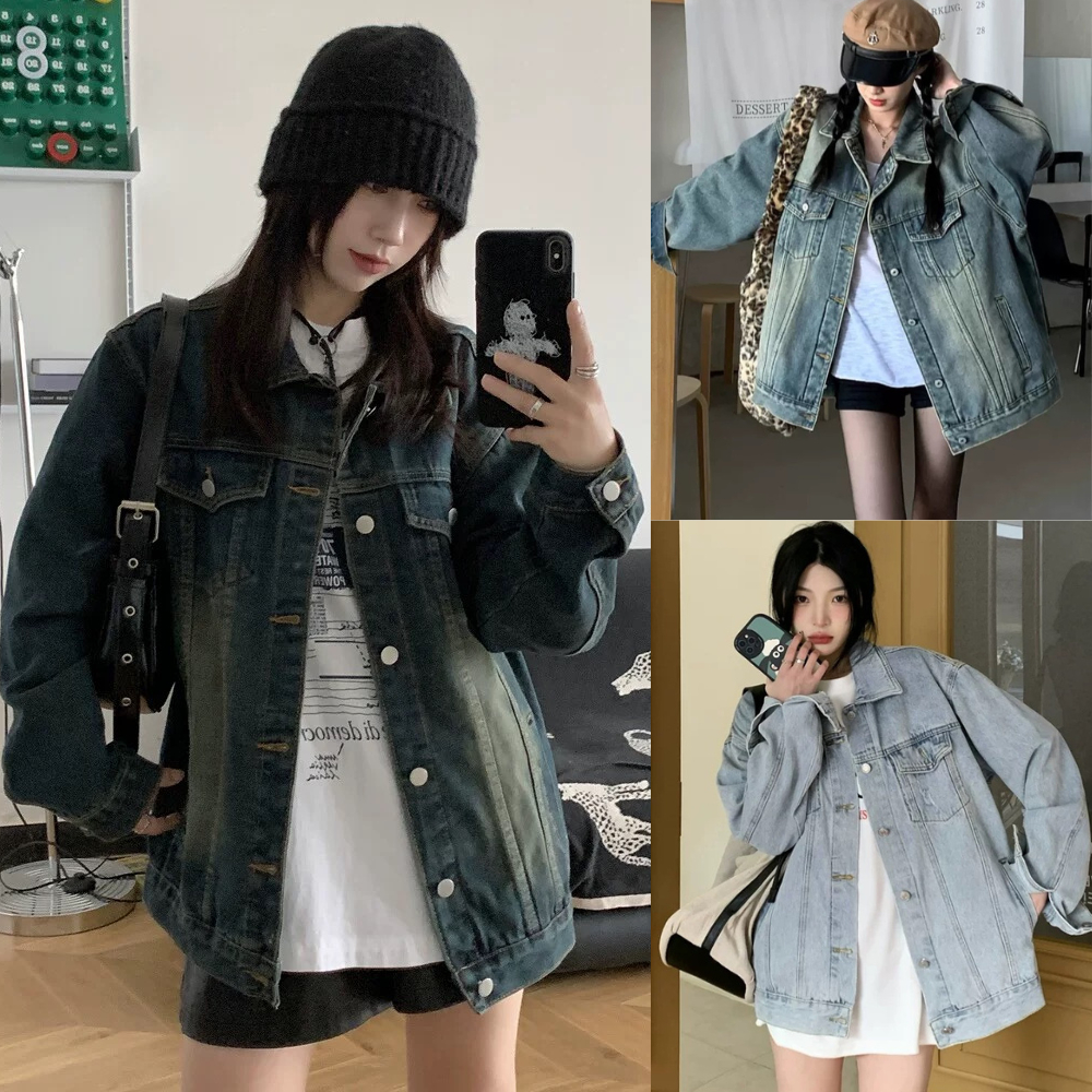 Áo khoác jean nam nữ form rộng MIAA màu Retro đủ size nhiều màu phong cách trẻ trung năng động