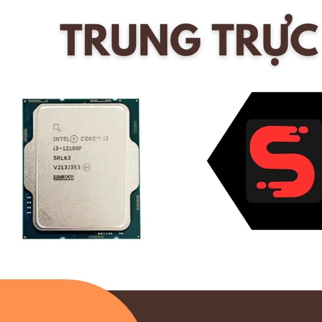 CPU Intel Core i3 12100F / 3.3GHz Turbo 4.3GHz / 4 Nhân 8 Luồng / 12MB / LGA 1700. TRAY . hàng new b