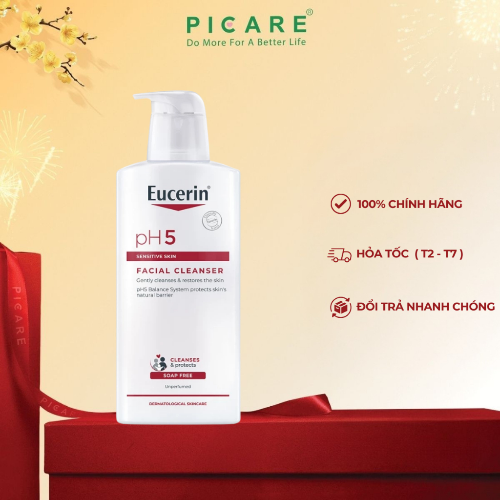 Sữa rửa mặt pH5 cho da nhạy cảm Eucerin Facial Cleanser Sensitive Skin
