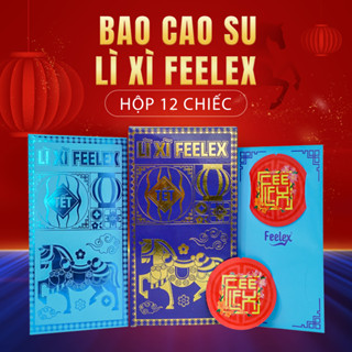 Bao cao su lì xì Feelex siêu mỏng - hộp 12 chiếc