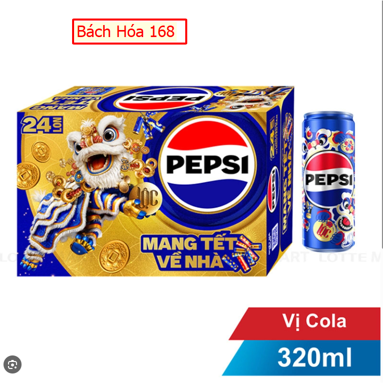 Nước ngọt Pepsi TẾT 320Ml (24 Lon)_ Thùng