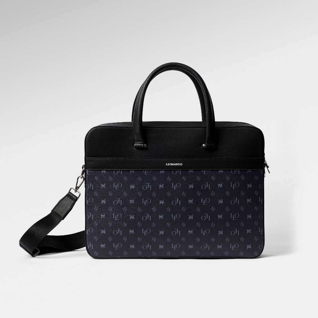 Túi da nam đựng laptop Leonardo Briefcase da Microfiber bền bỉ nhiều ngăn đựng tiện lợi