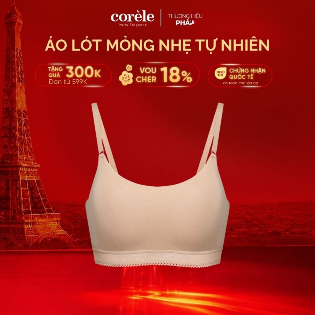 Áo ngực nữ dáng Bralette mút mỏng không gọng, vải sợi tre êm mềm mát, chuẩn an toàn OEKO-TEX | CORÈL