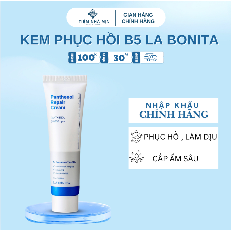 [HÀNG CÔNG TY] Kem Dưỡng Phục Hồi B5 La Bonita Vital Panthenol Repair Cream 50ml