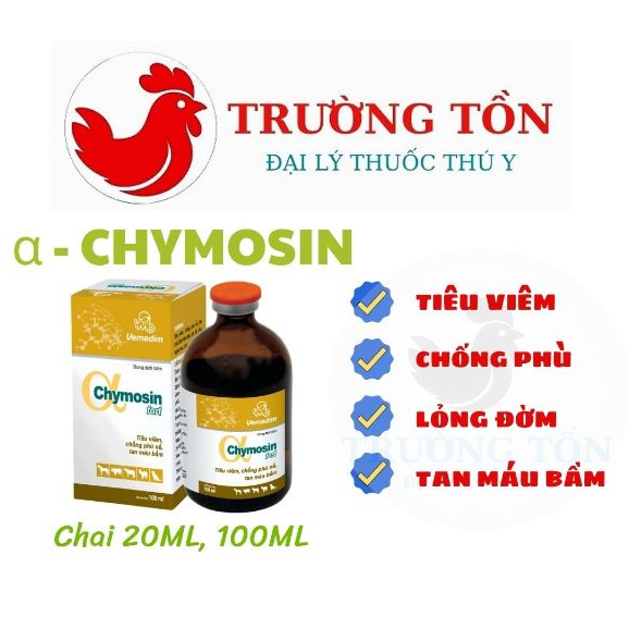 CHYMOSIN FORT 100ml tiêu viêm, chống phù nề cho gia cầm và vật nuôi