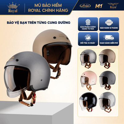 Mũ Bảo Hiểm 3/4 Royal M139 & Royce XH26 Kính Âm, Hàng Chính Hãng Đi Xe Máy, Bảo Hành 12 Tháng