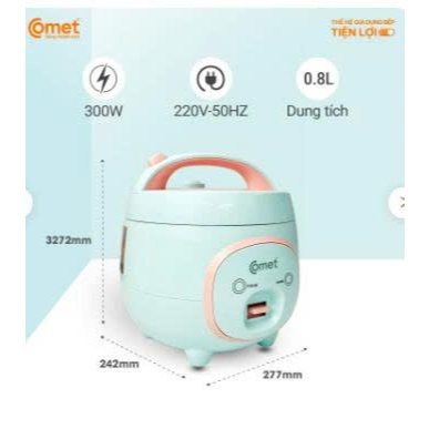 [Có hỏa tốc TPHCM ] Nồi cơm điện mini 0,8L nắp gài COMET - CM8006 GIAO MÀU NGẪU NHIÊN