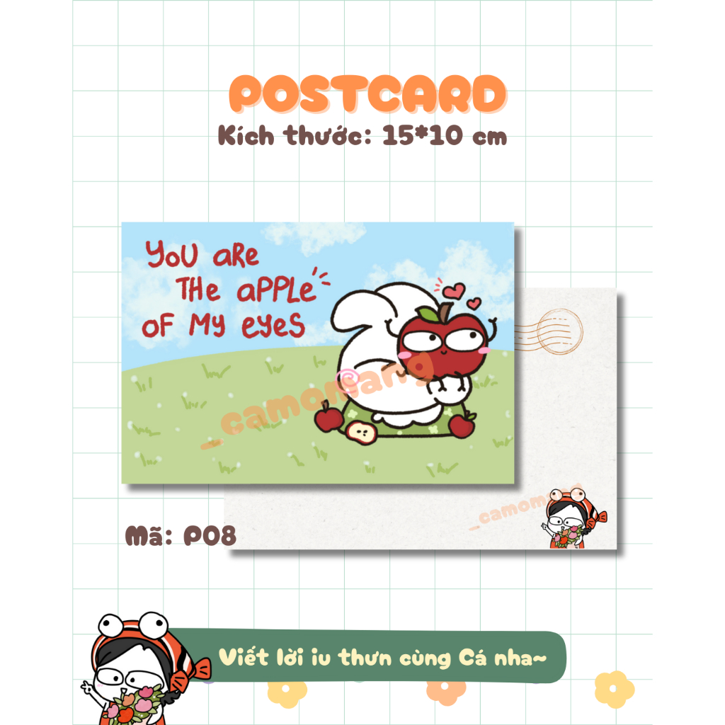 P08 Postcard - You are the apple of my eye