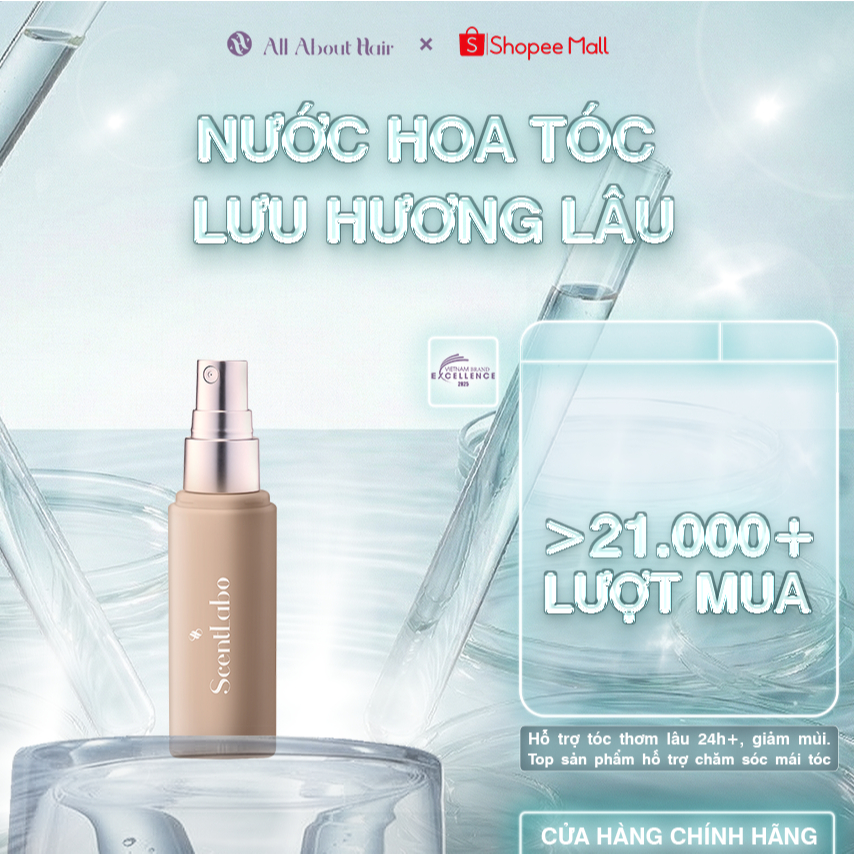 Nước hoa tóc ScentLabo Hair Scent 50ml lưu hương lâu giúp nàng sang hơn, hương Ai Cập quyến rũ hơn
