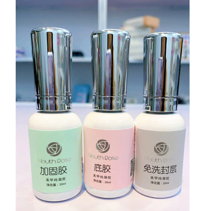 Cứng móng hoa hồng chai to,  Base hoa hồng chai to,  Top hoa hồng to chính hãng kemnail63