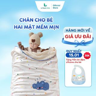 Chăn Cho Bé Lông Nhung Sữa LAXANH KIDS Mềm Mịn 2 Mặt, Chăn Nhung Hạt Đậu Mềm Mịn Cho Bé Lá Xanh Kids