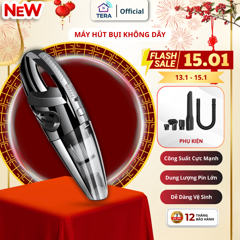 [BÁN CHẠY] Máy hút bụi mini cầm tay không dây đa năng, công suất cao, lực hút mạnh