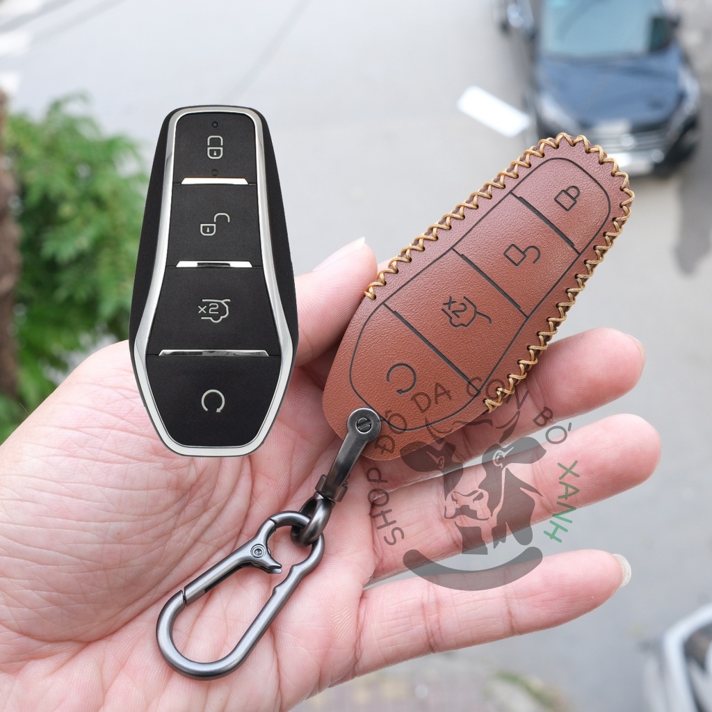 bao da chìa khoá BYD SEALION 6, ATTO 3, BYD HAN, SEAL, M6, DOLPHIN handmade da thật