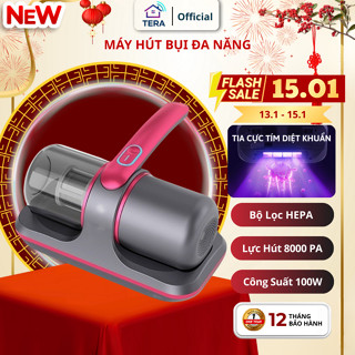 Máy hút bụi giường nệm, hút bụi mịn và lông chó mèo, lực hút mạnh, tia UV diệt khuẩn