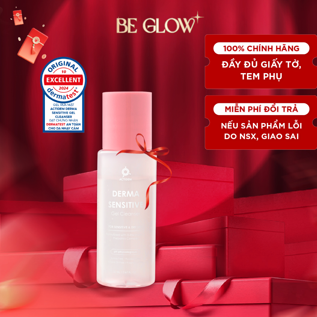 Gel rửa mặt dành cho da khô mụn, nhạy cảm Actidem Derma Sensitive Gel Cleanser 20ml - Be Glow Beauty