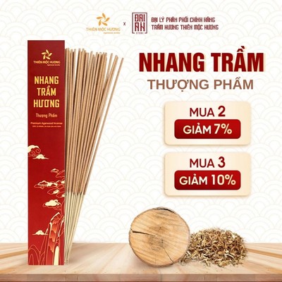 Nhang trầm hương Thượng Phẩm Thiên Mộc Hương không hóa chất, thơm dịu nhẹ dài 30cm
