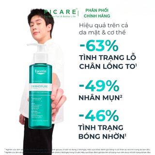 Sữa rửa mặt dạng gel dành cho da nhờn mụn Eucerin Dermopure Clinical Purifying Cleanser 200ml