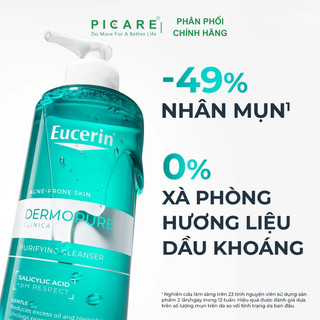 Sữa rửa mặt dạng gel dành cho da nhờn mụn Eucerin Dermopure Clinical Purifying Cleanser 200ml