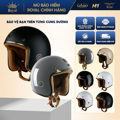 Mũ bảo hiểm 3/4 Royal M20c chính hãng cho nam và nữ đi xe máy bảo hành 12 tháng