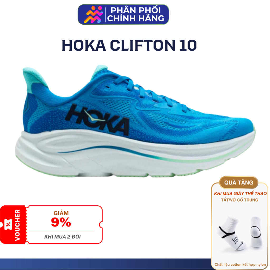 [Voucher 28% - Mua 2 Giảm 9%] Hoka Clifton 10 - Giày Chạy Bộ Hoka Nam Nữ Chính Hãng