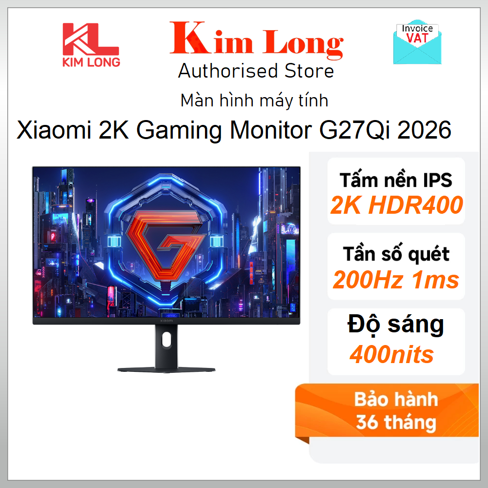Màn hình máy tính Xiaomi Gaming G27Qi 2026 2K/1ms/200Hz/HDR 400 ( ELA6556EU ) - Hàng chính hãng