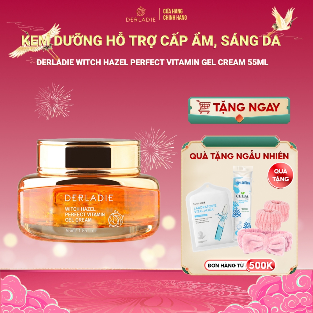 Kem dưỡng cấp ẩm, sáng da Derladie Witch Hazel Perfect Vitamin Gel Cream 55ml