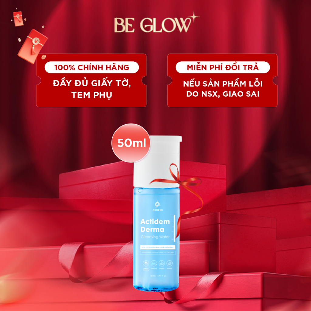 Quà Tặng Không Bán Nước Tẩy Trang Actidem Derma Cleansing Water cho da mụn, nhạy cảm 50ml - Be Glow 