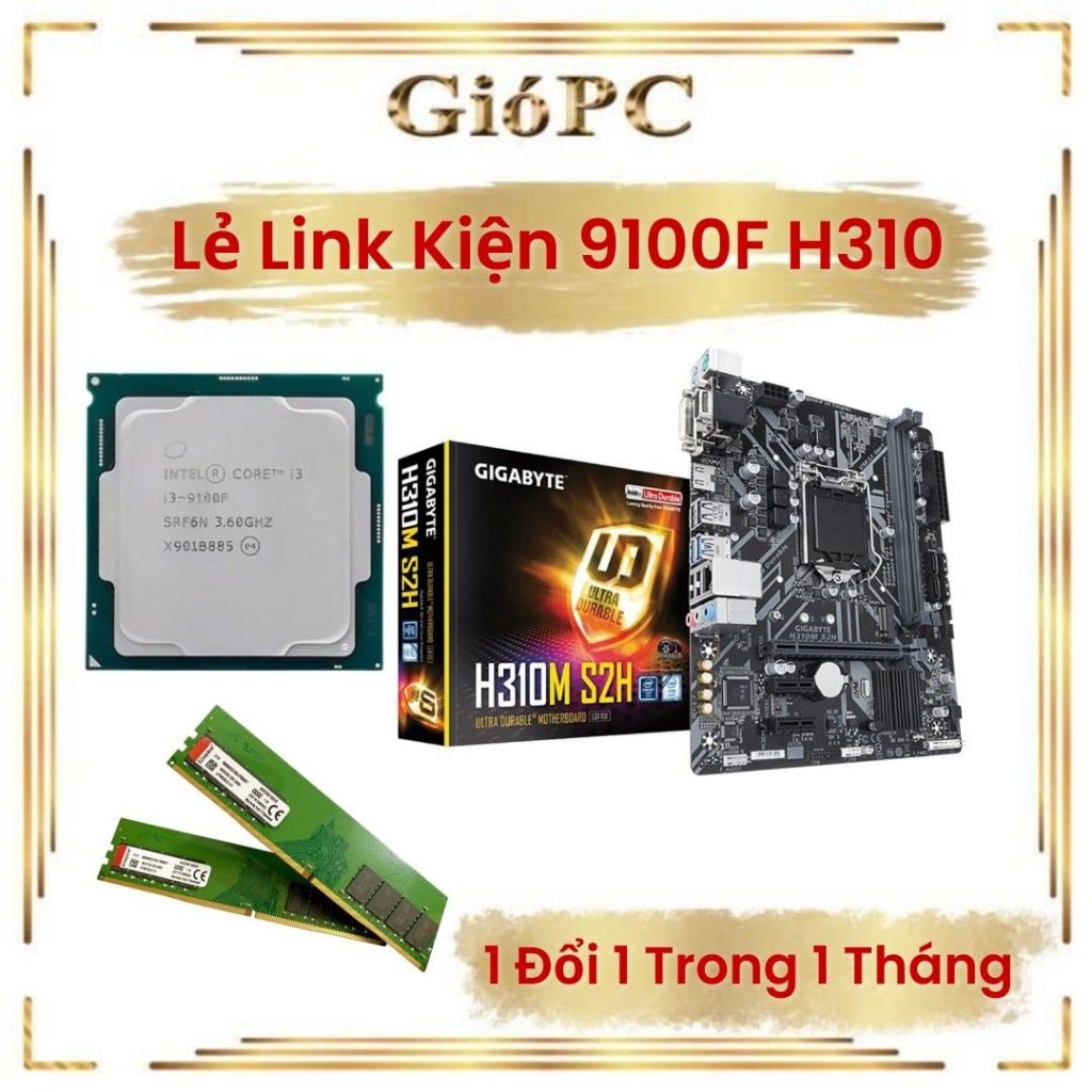 Bộ máy tính pc lẻ i3 9100F main H310 VGA GTX 750 1GB, GTX 750 2GB, 1050 2GB, 1050TI 4GB, 1060 3GB, 9