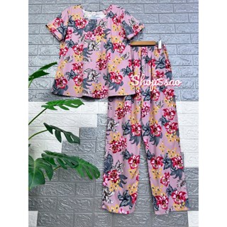 Đồ bộ tole trung niên, bộ lanh mặc nhà, quần dài, áo tay ngắn SHOP5SAO [CÓ BIGSIZE] (50-80kg)