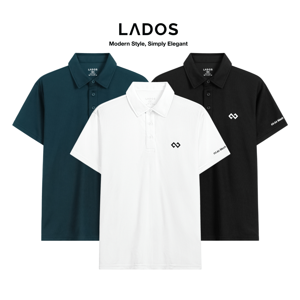 Áo Polo Thể Thao Nam Airmesh LADOS-9238 Vải Mè Vuông Nhí Thoáng Khí, Thấm Hút Mồ Hôi, Mặc Mát