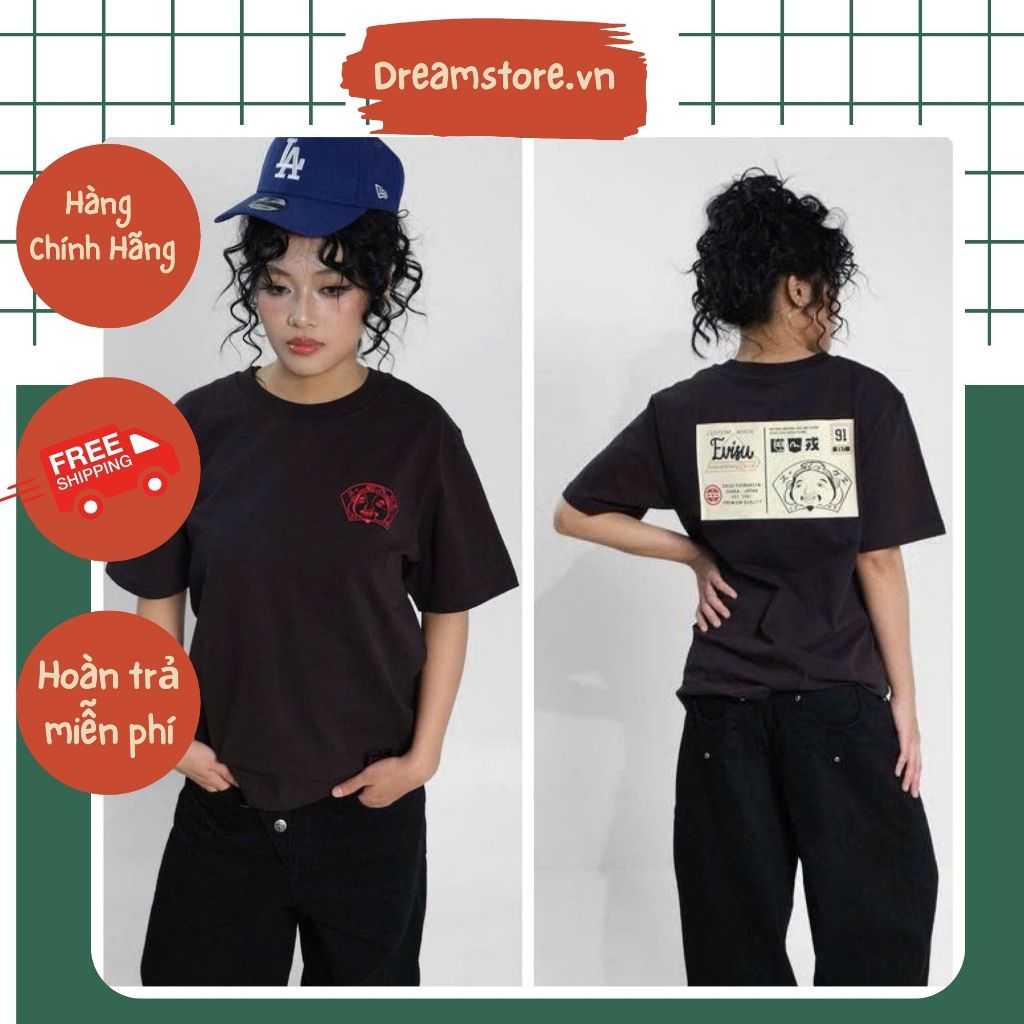 Áo Thun Evisu Đen Thêu Hàng Chính Hãng | Dream Store
