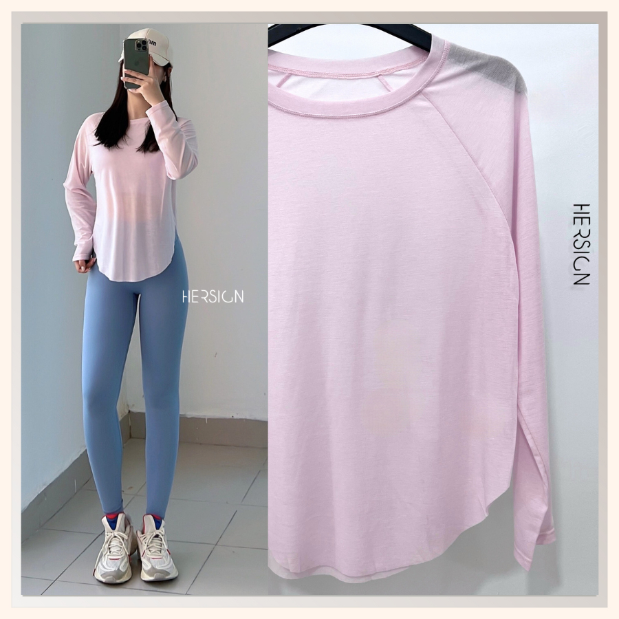 HERSIGN Áo lưới dài tay thể thao nữ Áo lưới sợi tre khoác ngoài đồ tập gym, yoga AO28 HERSIGN EASE