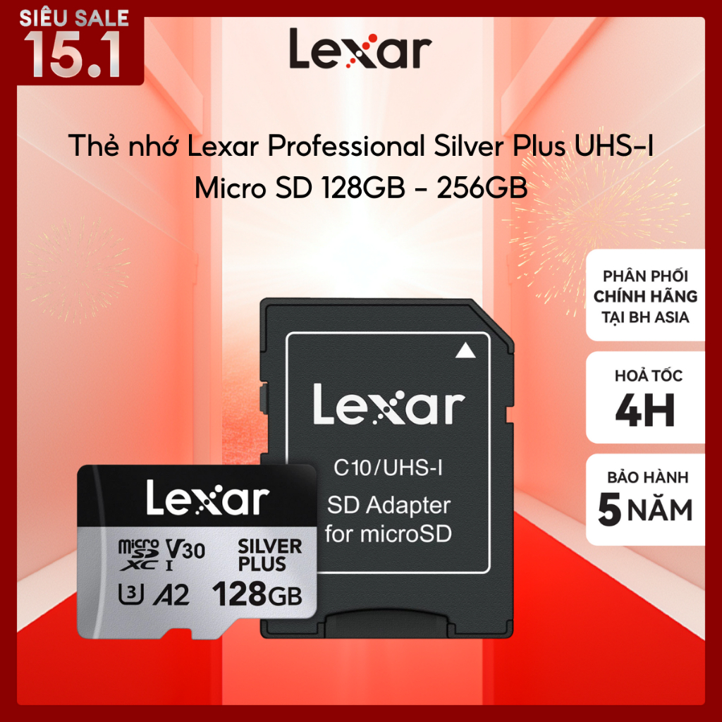 Thẻ nhớ Lexar Professional Silver Plus UHS-I Micro SD 128GB  - 256GB