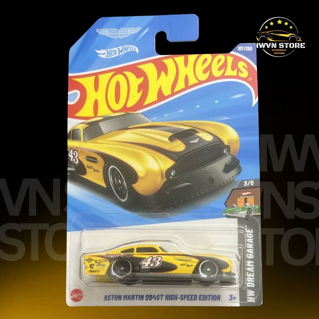 Xe mô hình Hotwheels Aston Martin DB4GT màu vàng