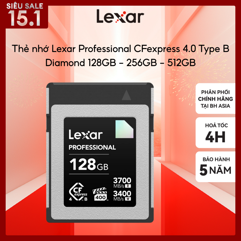 Thẻ nhớ Lexar Professional CFexpress 4.0 Type B Diamond 128GB - 256GB - 512GB