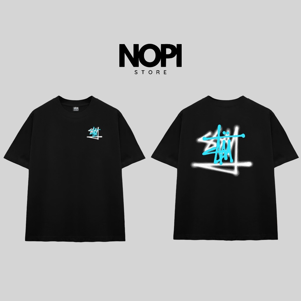 ÁO THUN STUSSY PAINT FORM RỘNG NAM NỮ UNISEX VẢI COTTON HAI CHIỀU CAO CẤP DÀY DẶN - NOPI STORE