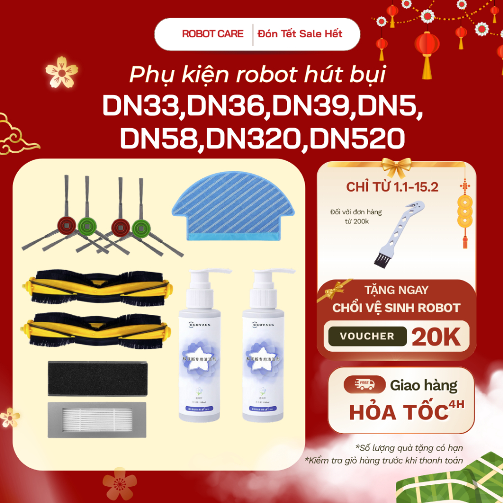 Phụ kiện robot hút bụi DN33 DN36 DN55 DN58 DN320 DN520 - Phụ kiện robot DN33 DN36 DN55 DN58 DN320 DN