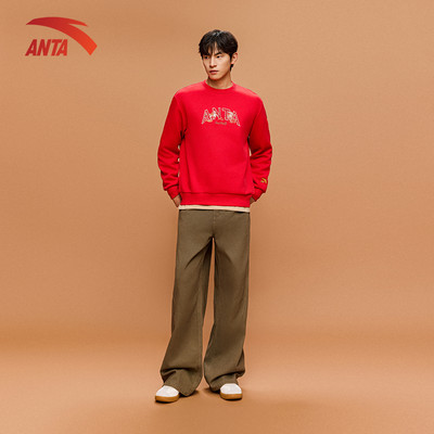 ANTA Nam Áo nỉ chui đầu Pullover Sweatshirt Áo Sweater Nam nữ Unisex 1525A8703S