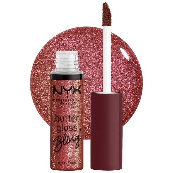 HÀNG MỸ Son bóng NYX Butter Gloss Bling Lip Gloss, Non Sticky and Shiny Vegan Lip Makeup 8ml