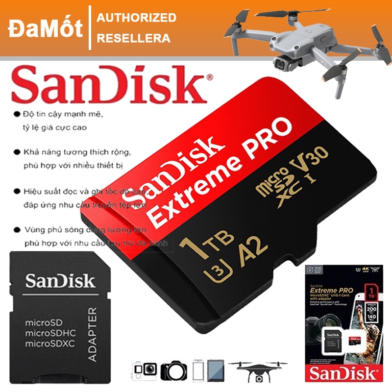 Thẻ Nhớ Sandisk 1TB 512GB 256GB 128GB 64GB 32GB 16GB Micro SD Class10 Dùng Cho Camera CCTV
