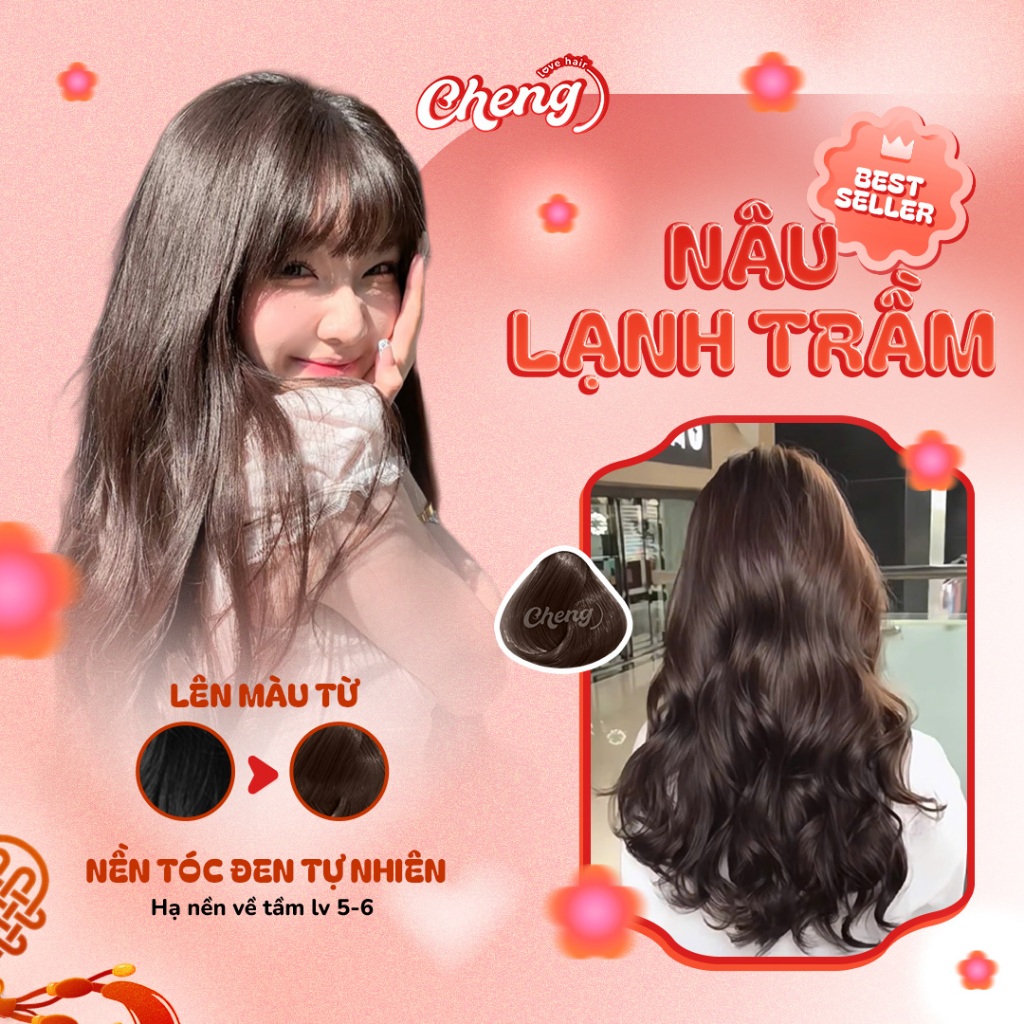 Thuốc Nhuộm Tóc Màu NÂU LẠNH TRẦM Không Tẩy | Chenglovehair, Chenglovehairs